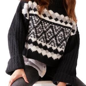 Free People Alpine Crop Mock Neck Sweater